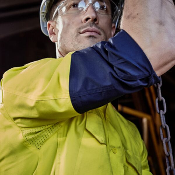  Mens Rugged Cooling Hi Vis Long Sleeve Shirt Thumbnail